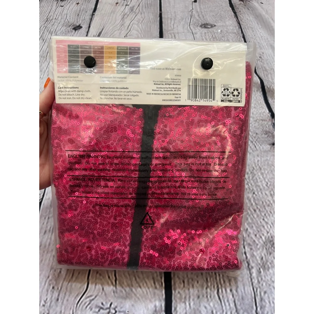 NEW Girls Halloween Pink Sequin Jacket One Size